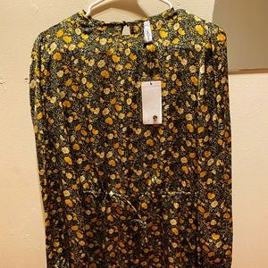 Mango Green/Yellow dress Small